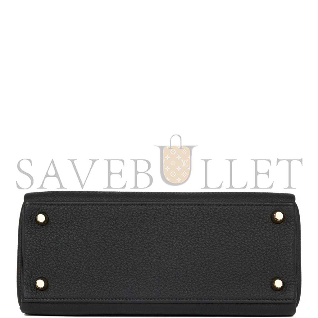 HERMÈS MASTER KELLY 25 RETOURNE  BLACK TOGO GOLD HARDWARE (25*17*7cm) 